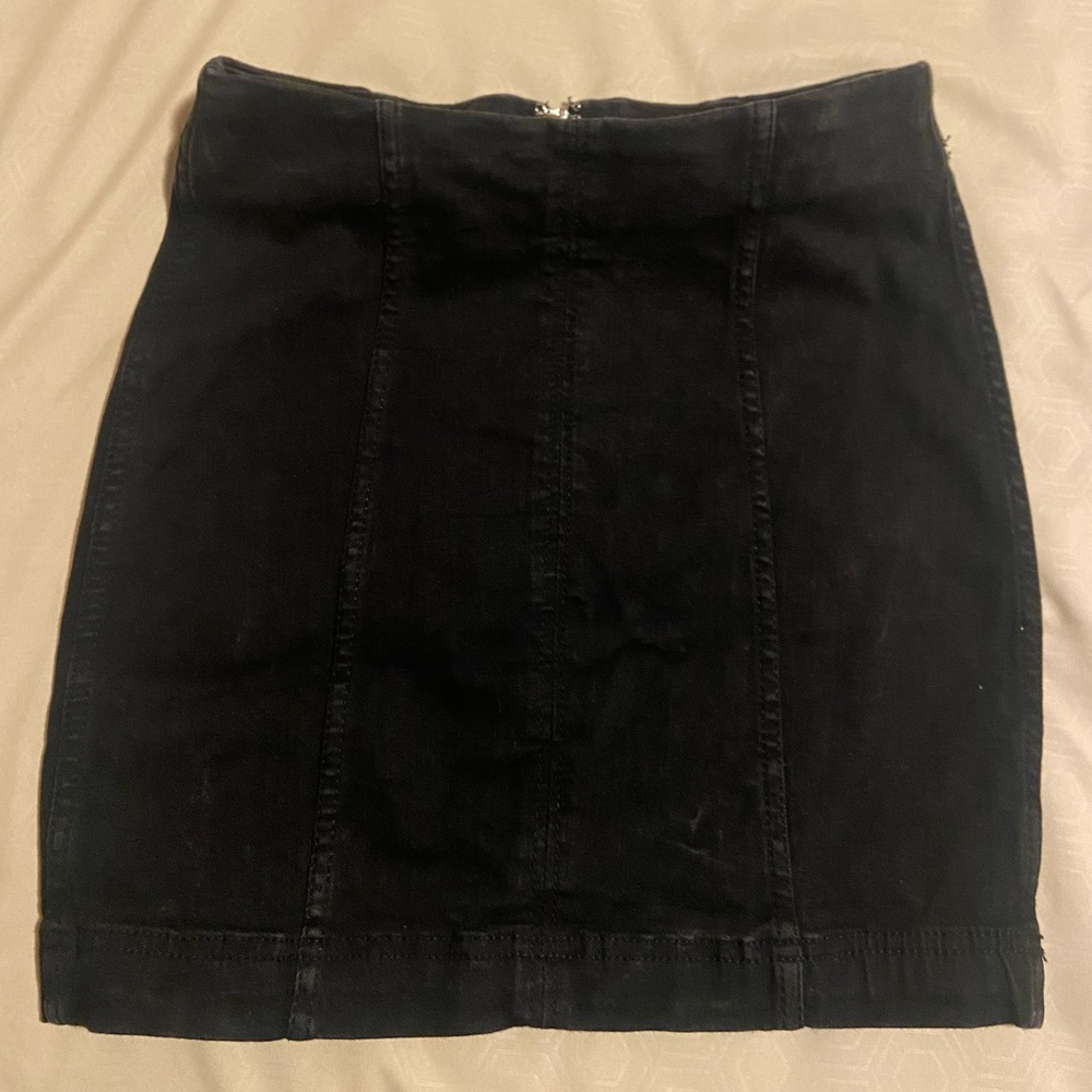 free people black jean skirt